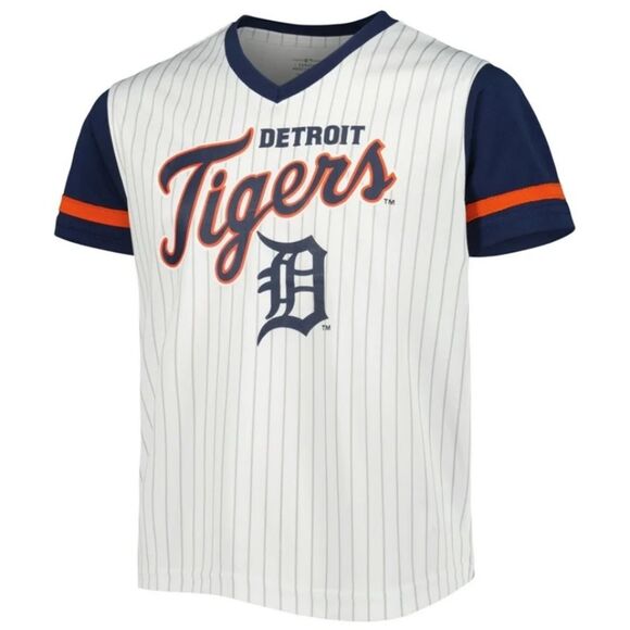 NWT NBA Detroit Tigers kids boys XXL 16 navy white v neck jersey - Picture 1 of 6